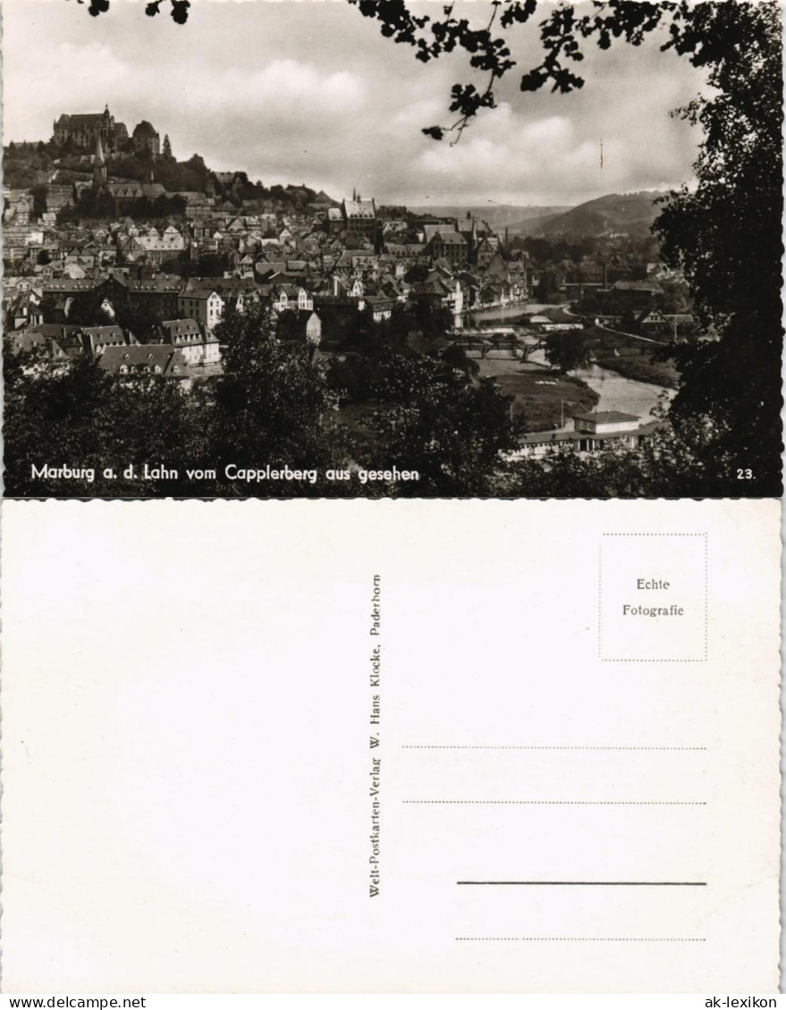 Marburg An Der Lahn Panorama Blick Vom Capplerberg Aus Gesehen 1960 - Marburg