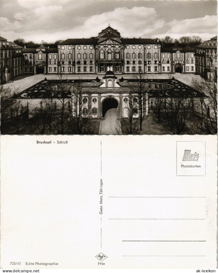 Ansichtskarte Bruchsal Schloß Partie (Castle Postcard) 1950 - Bruchsal