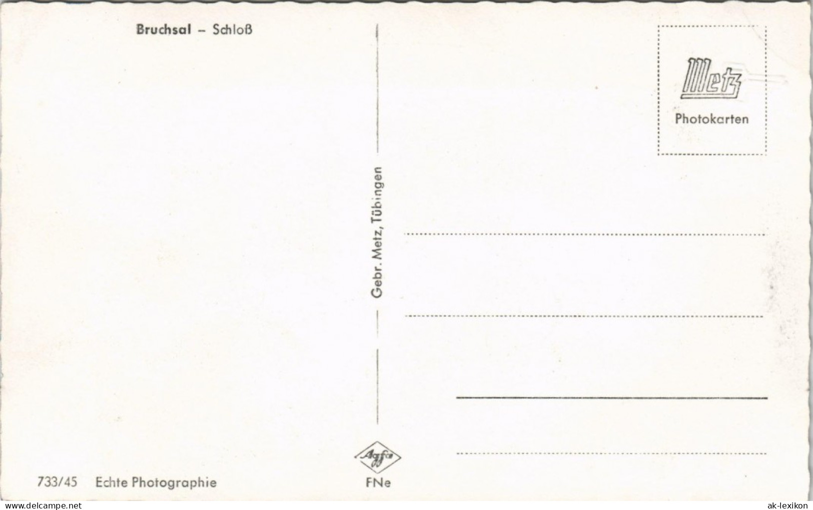 Ansichtskarte Bruchsal Schloß Partie (Castle Postcard) 1950 - Bruchsal