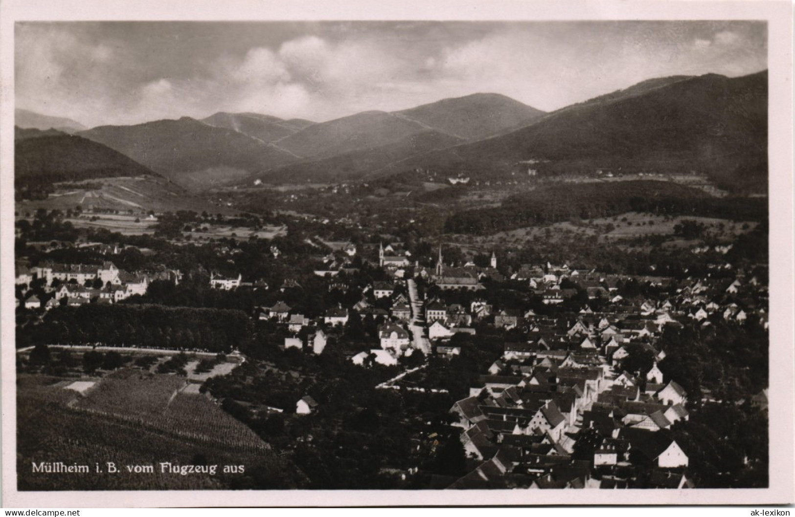 Müllheim (Baden) Luftbild Ort Vom Flugzeug Aus, Fliegeraufnahme 1940 - Muellheim
