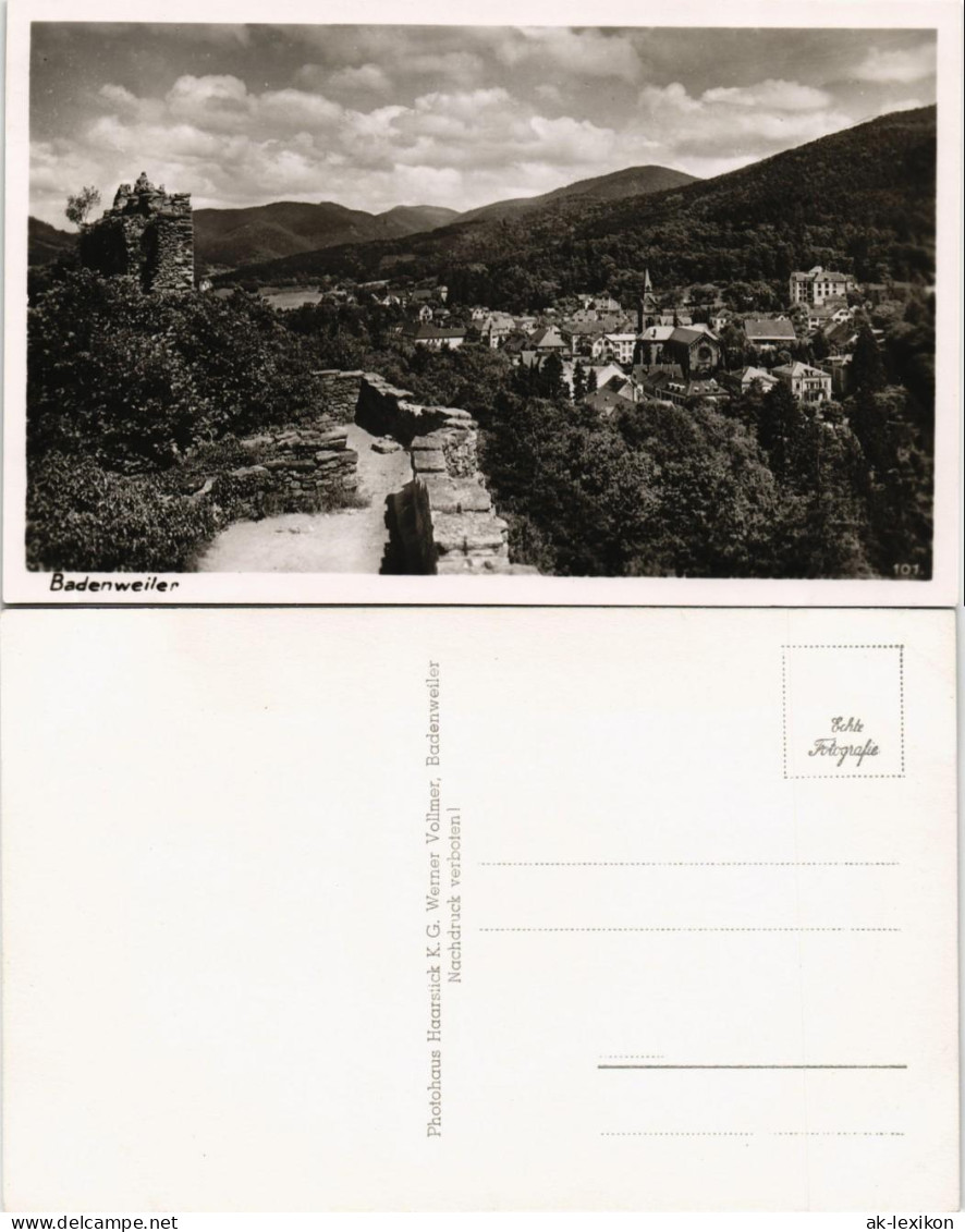 Ansichtskarte Badenweiler Panorama Teilansicht 1940 - Badenweiler