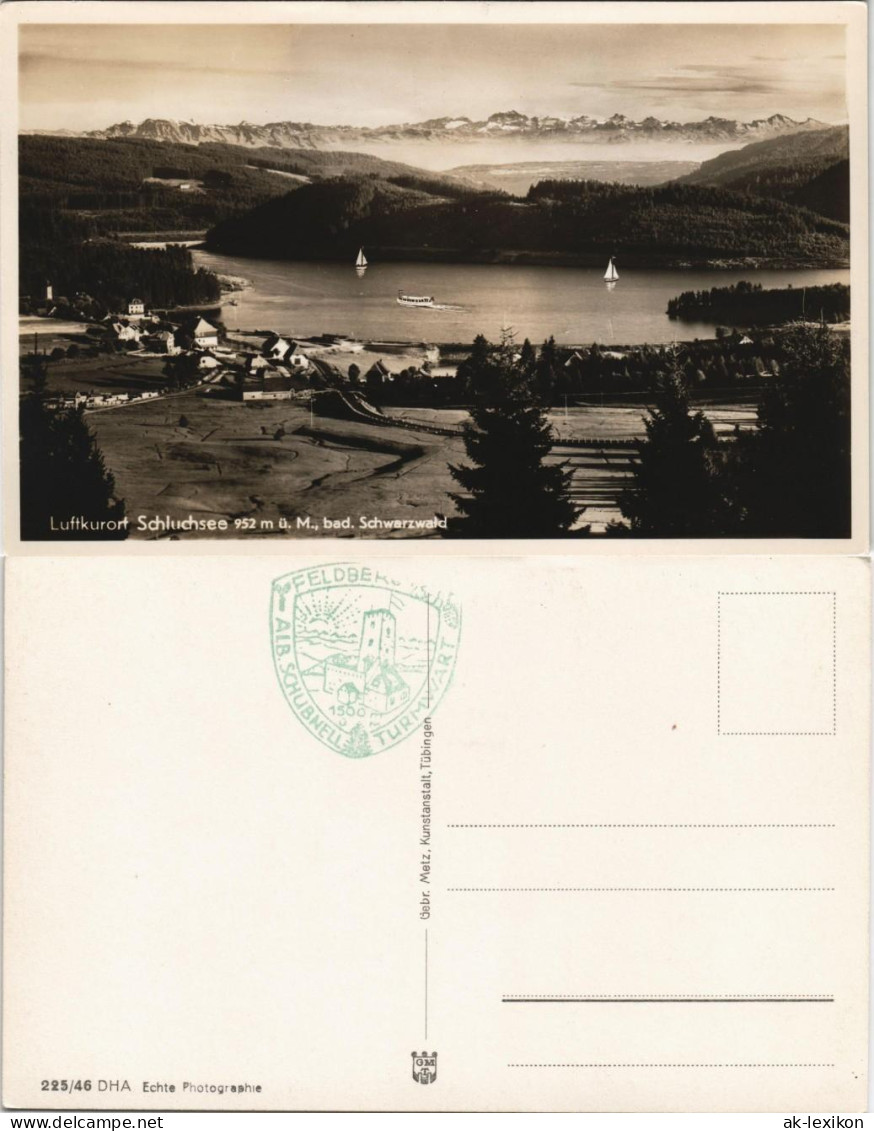 Ansichtskarte Schluchsee Panorama Blick über Den See Zu Den Bergen 1940 - Schluchsee