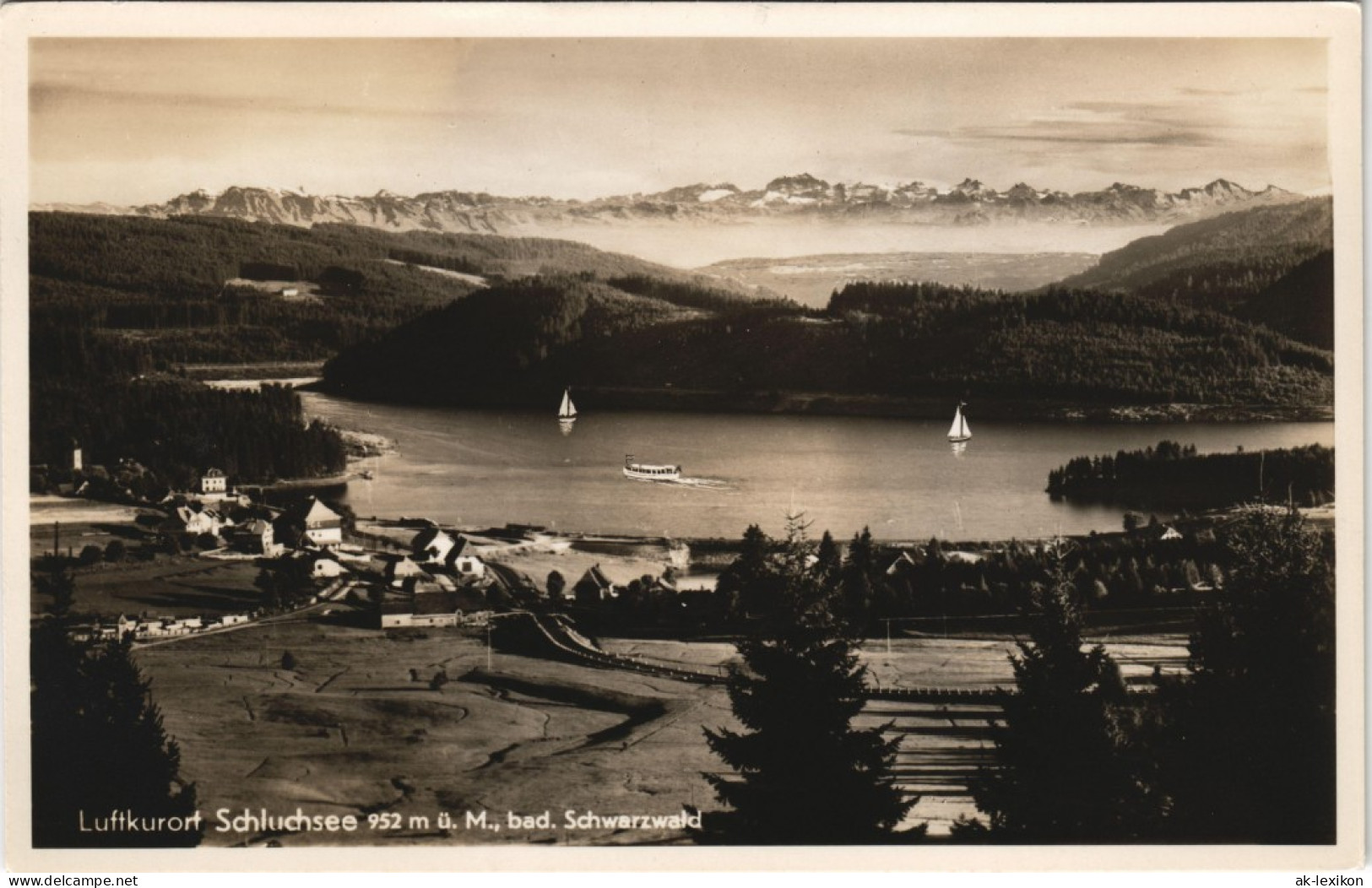 Ansichtskarte Schluchsee Panorama Blick über Den See Zu Den Bergen 1940 - Schluchsee