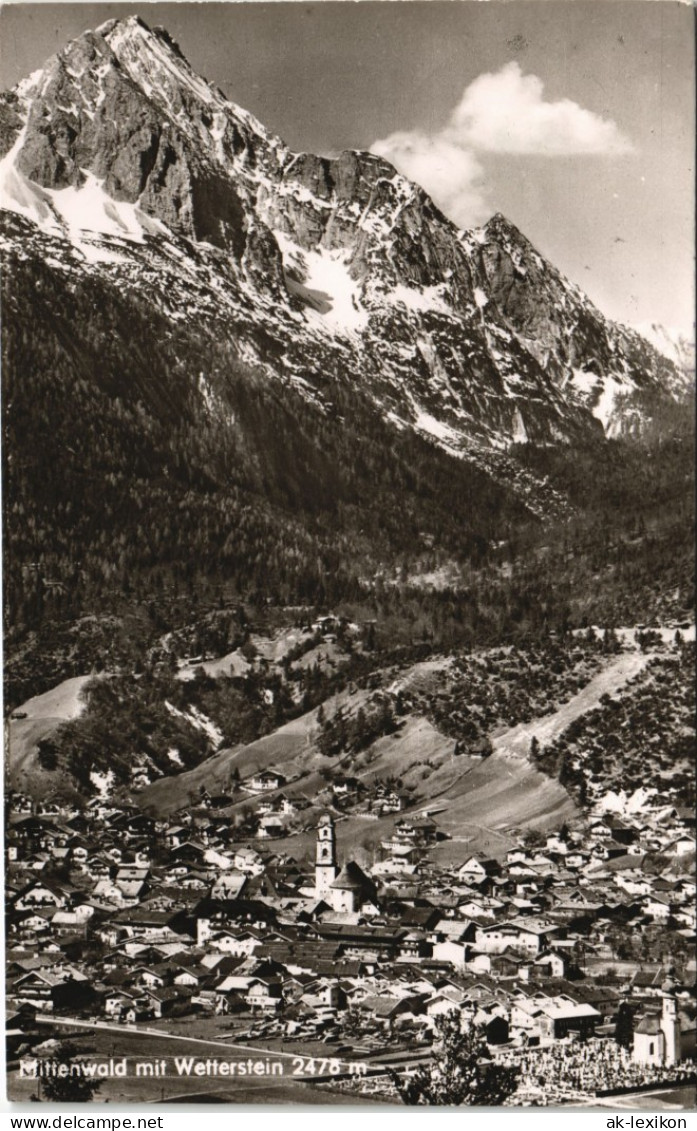 Ansichtskarte Mittenwald Panorama-Ansicht Ort Mit Blick Zum Wetterstein 1960 - Mittenwald