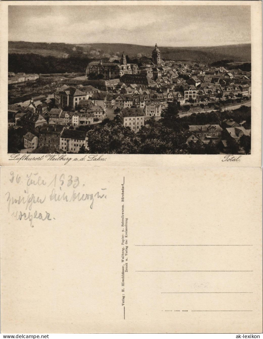 Ansichtskarte Weilburg (Lahn) Totale 1928 - Weilburg