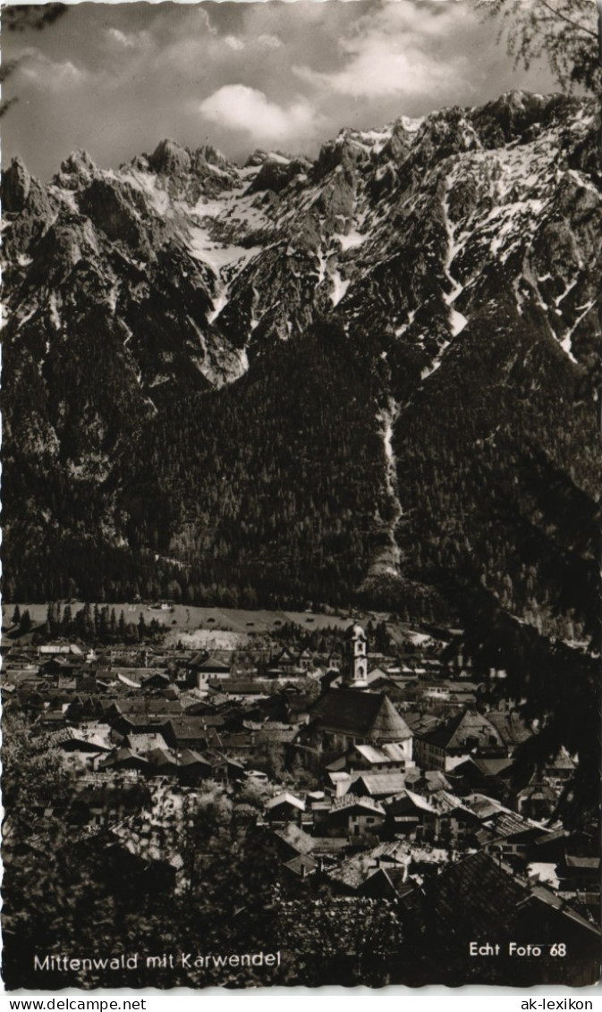 Ansichtskarte Mittenwald Panorama-Ansicht Blick Karwendel Berge 1960 - Mittenwald