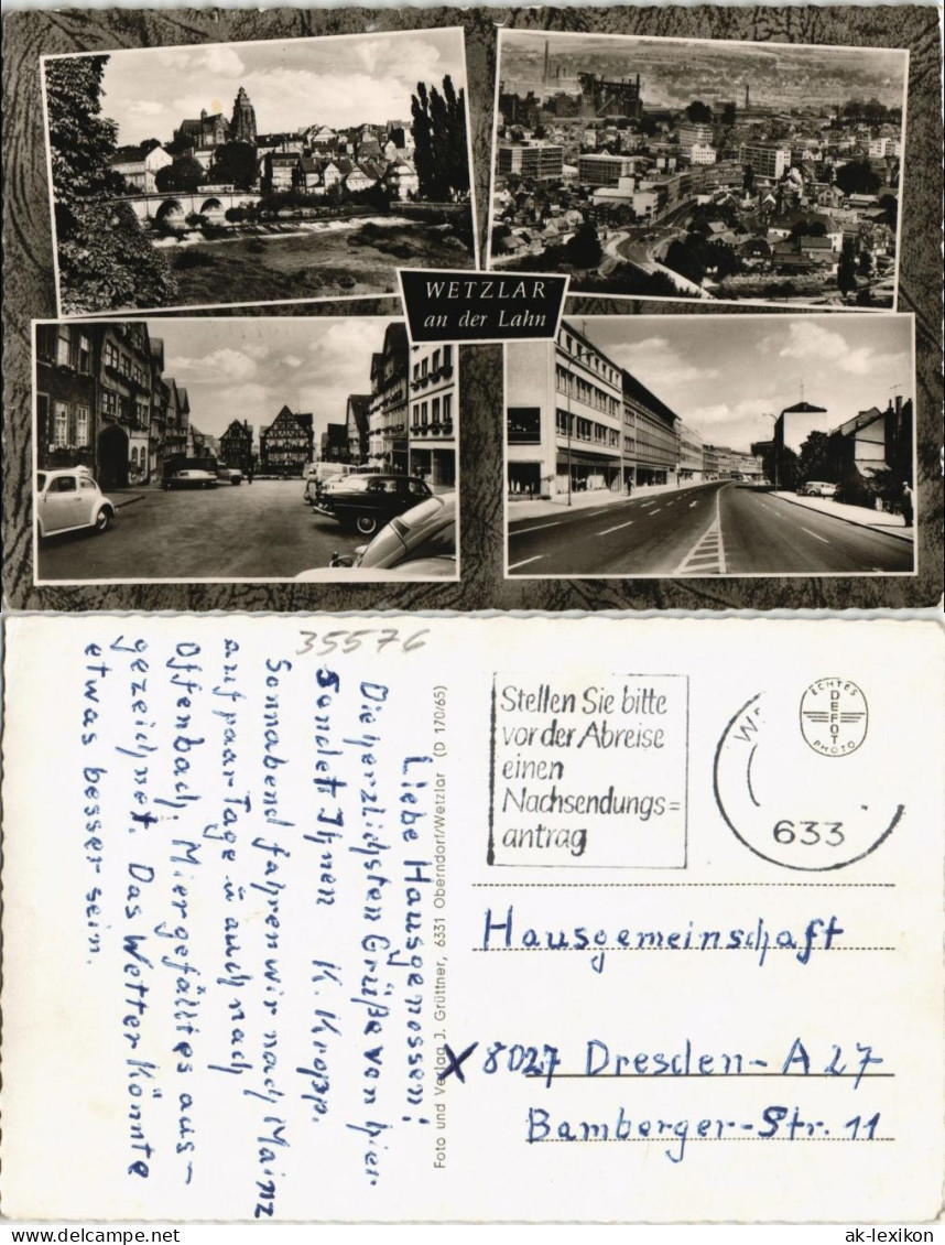 Ansichtskarte Wetzlar Mehrbild-AK Stadtteilansichten, Straßen, Autos 1960 - Wetzlar