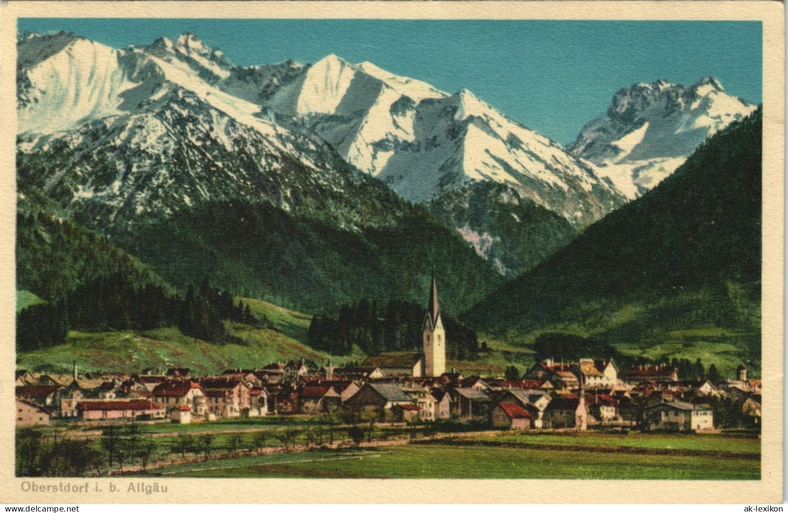 Ansichtskarte Oberstdorf (Allgäu) Panorama-Ansicht Gegen Alpen Berge 1930 - Oberstdorf