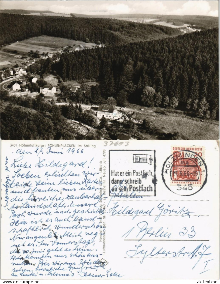 Ansichtskarte Fohlenplacken-Holzminden Panorama   1966 - Holzminden