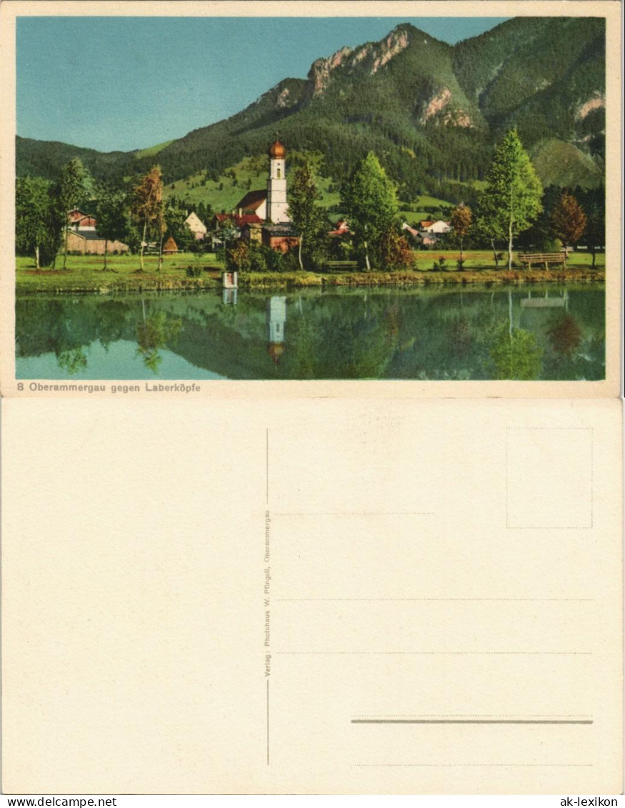 Ansichtskarte Oberammergau Panorama Blick Gegen Laberköpfe 1930 - Oberammergau