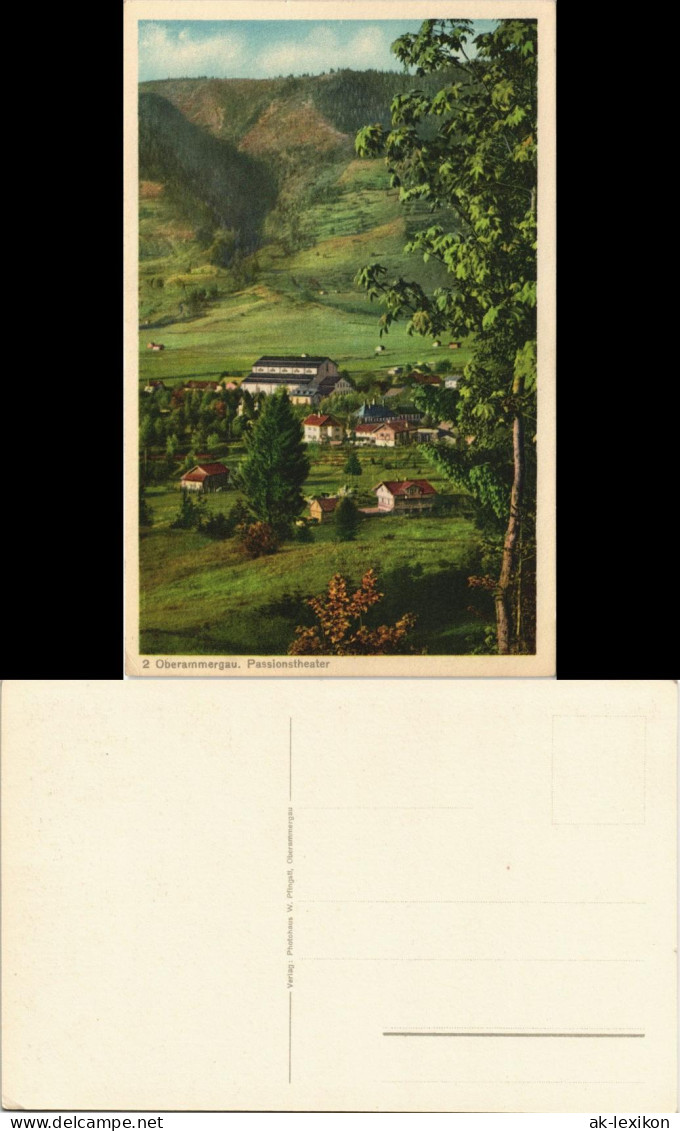 Ansichtskarte Oberammergau Fernansicht Passionstheater Passionsspielhaus 1930 - Oberammergau