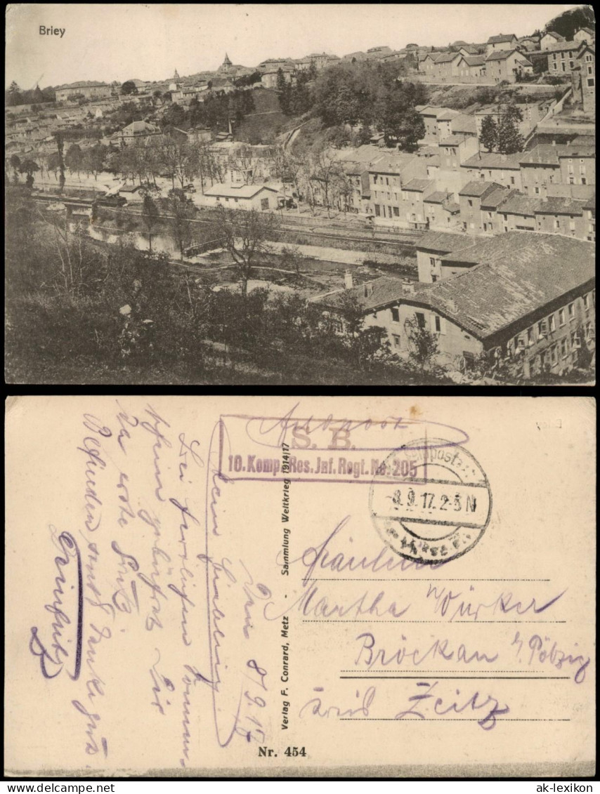 CPA Brieg In Lothringen Briey Panorama-Ansicht 1917   Gel. Feldpoststempel WK1 - Briey