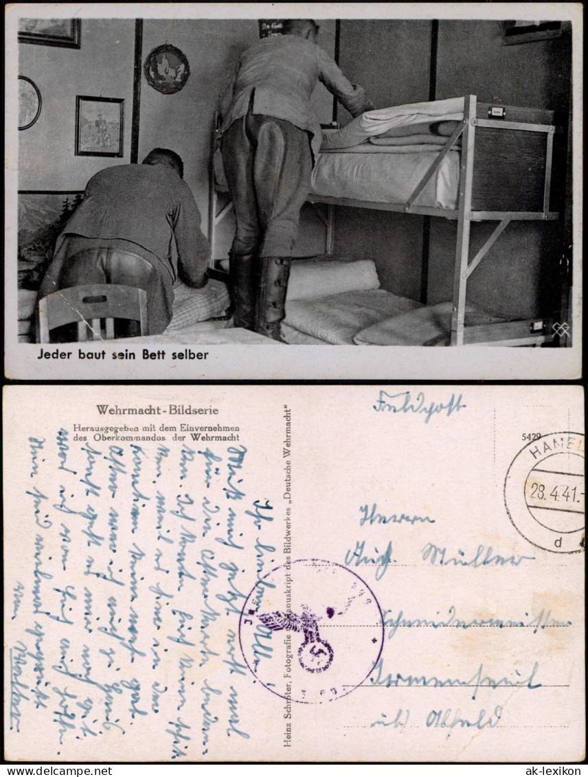 Jeder Baut Sein Bett Selbst Stube Militär/Propaganda - 2.WK  1941 - Guerre 1939-45