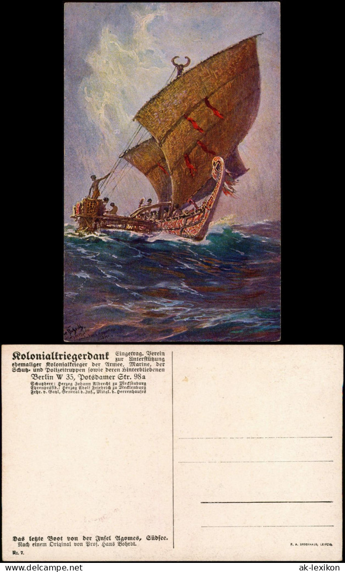 Ansichtskarte  Boot Von Der Insel Agamos 1915 - Ehemalige Dt. Kolonien