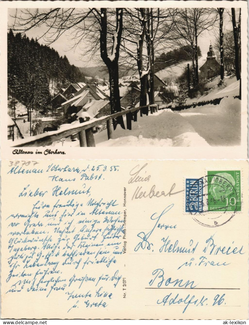 Torfhaus (Harz)-Altenau Umland-Ansicht Altenau Oberharz Im Winterkleid 1955 - Altenau