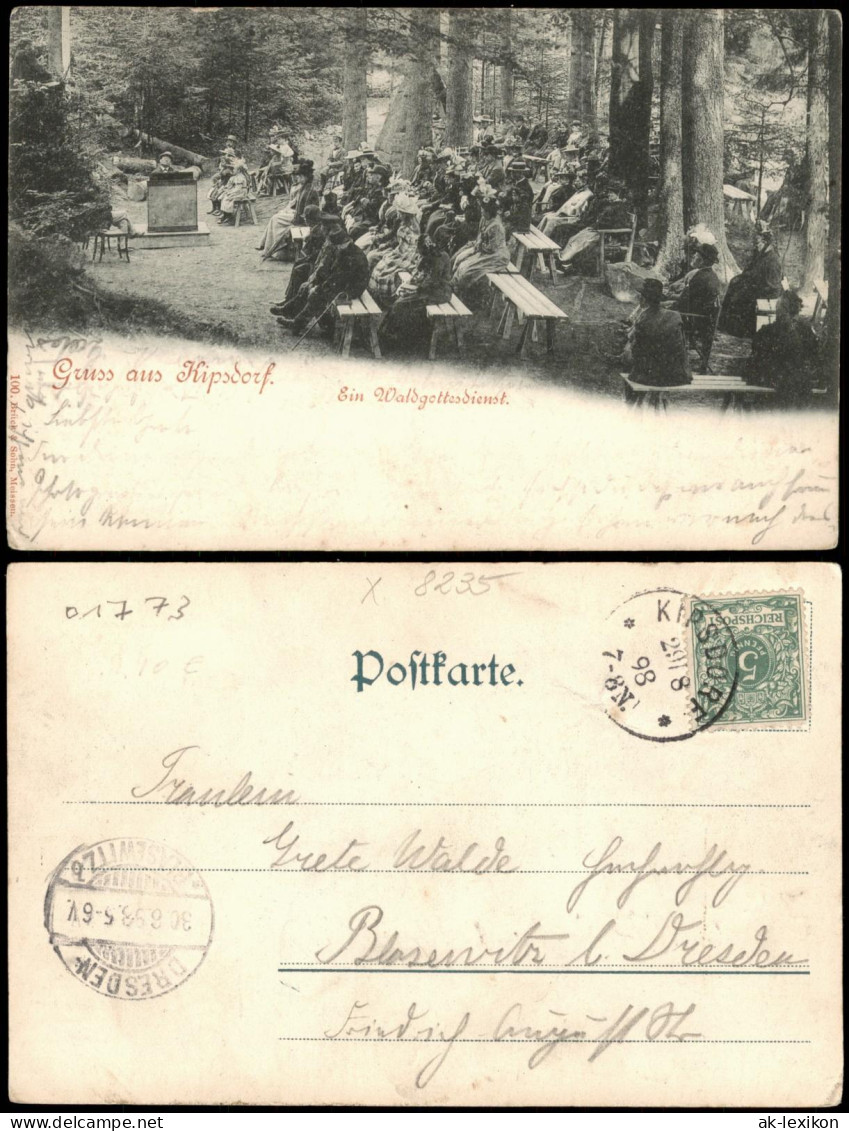 Ansichtskarte Kipsdorf-Altenberg (Erzgebirge) Waldgottesdienst 1898 - Kipsdorf