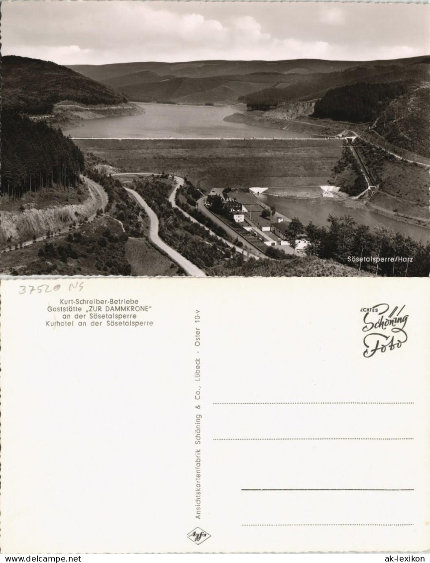 Osterode (Harz) Sösetalsperre Mit Gaststätte Zur Dammkrone 1960 - Osterode