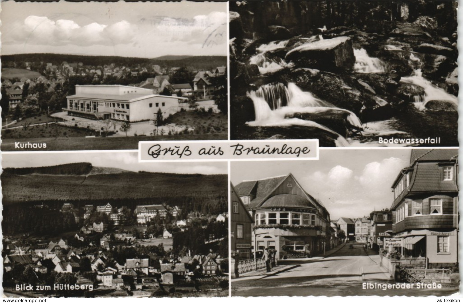 Braunlage Mehrbild-AK Mit Bode-Wasserfall, Kurhaus, Hütteberg, Strassen 1962 - Braunlage