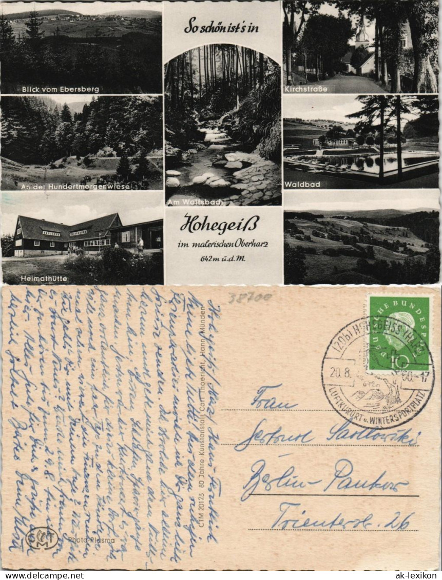 Hohegeiß-Braunlage Mehrbild-AK Mit Ebersberg, Kirchstraße, Waldbad Uvm. 1960 - Braunlage