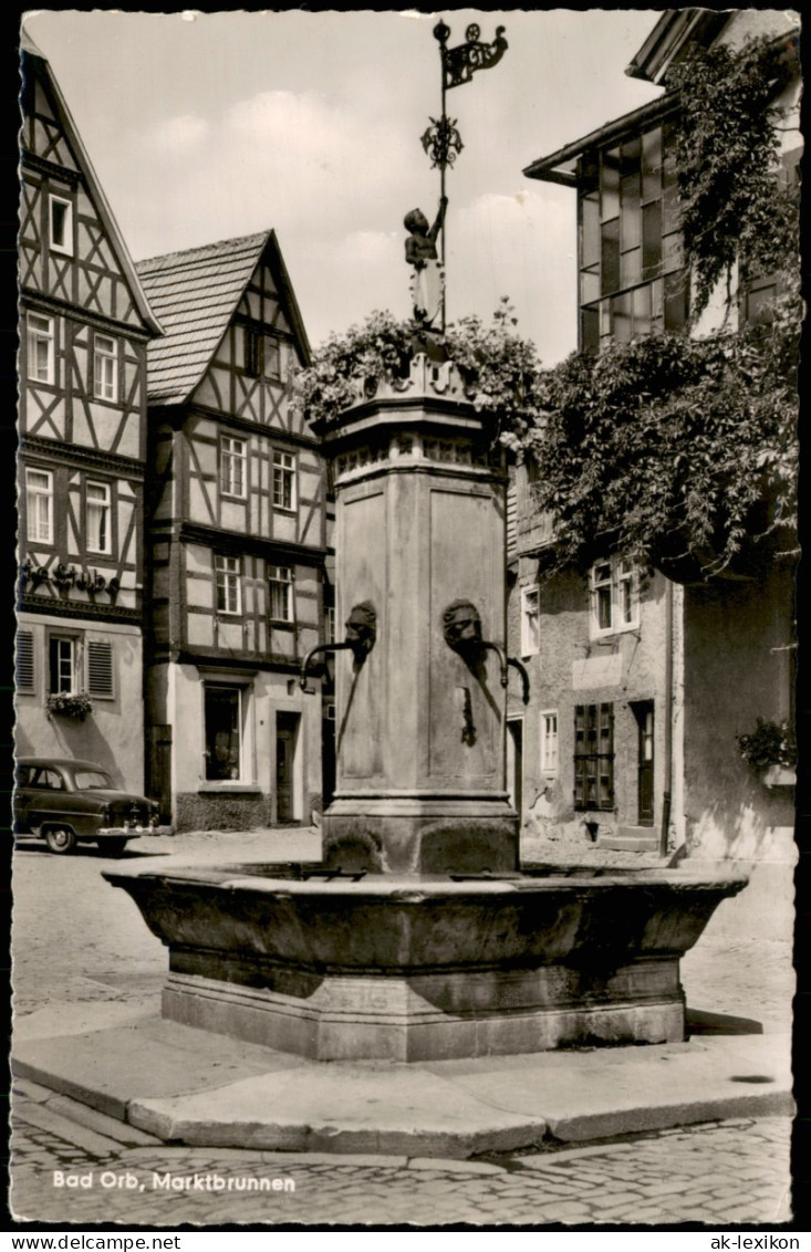 Ansichtskarte Bad Orb Markt Marktbrunnen 1956 - Bad Orb