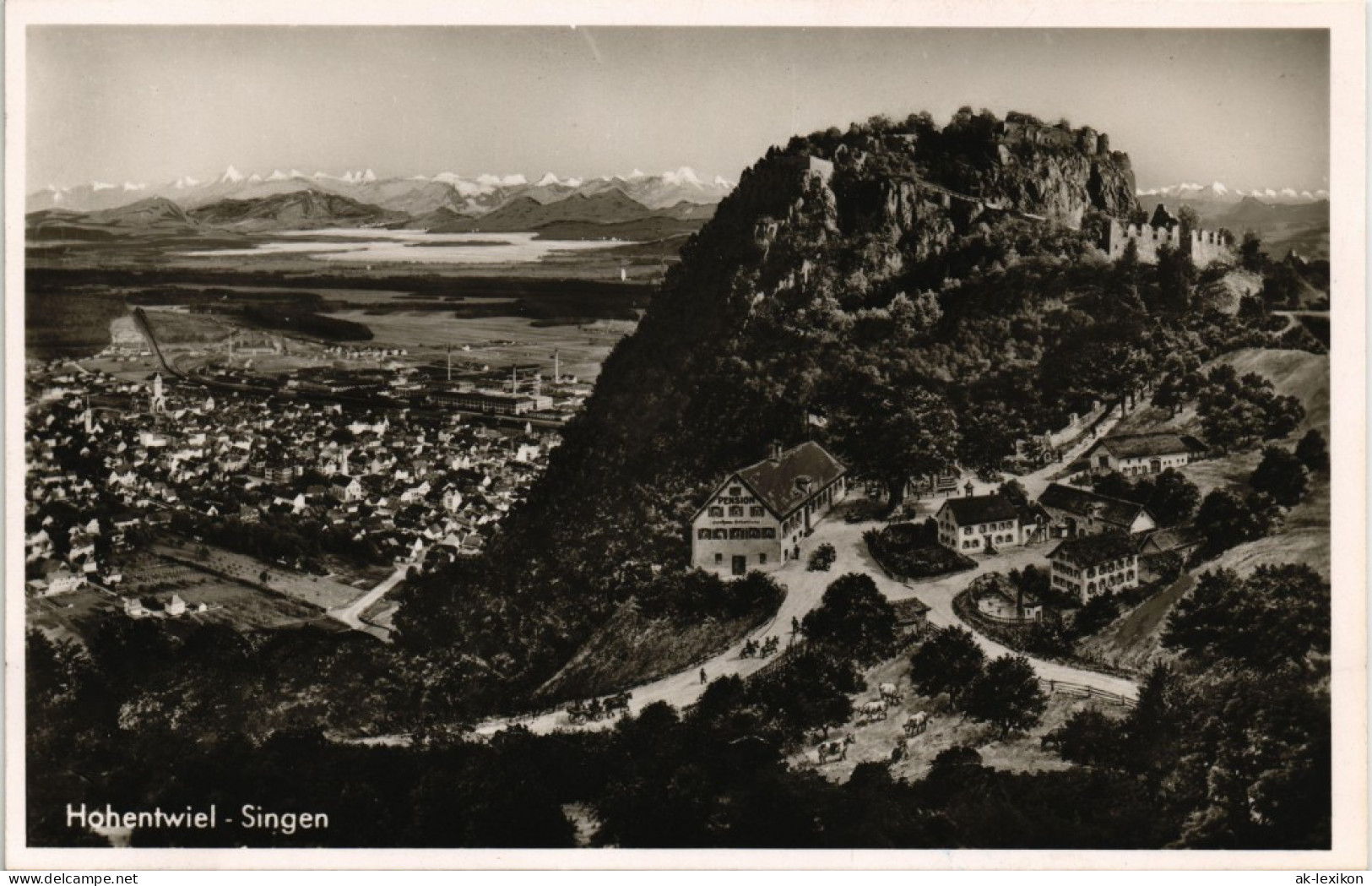 Singen (Hohentwiel) Panorama-Ansicht Blick Bodensee U. Alpen 1940 - Singen A. Hohentwiel