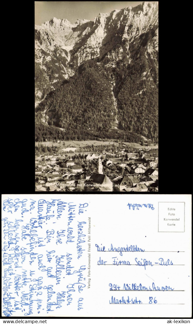 Ansichtskarte Mittenwald Panorama-Ansicht Mit Karwendel Berge 1960 - Mittenwald