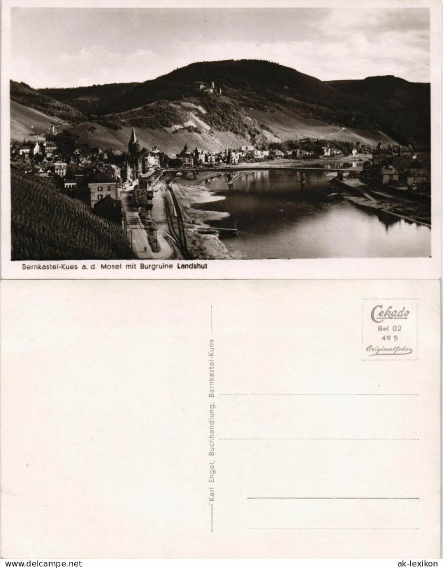 Bernkastel-Kues Berncastel-Cues Mosel  Burgruine Landshut Panorama-Ansicht 1949 - Bernkastel-Kues