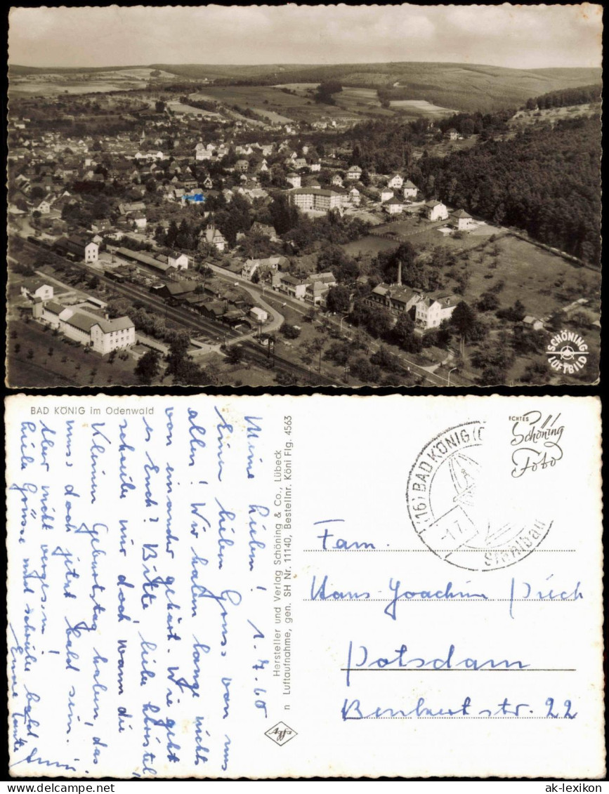 Ansichtskarte Bad König Luftbild Luftaufnahme Ort Im Odenwald 1960 - Bad König