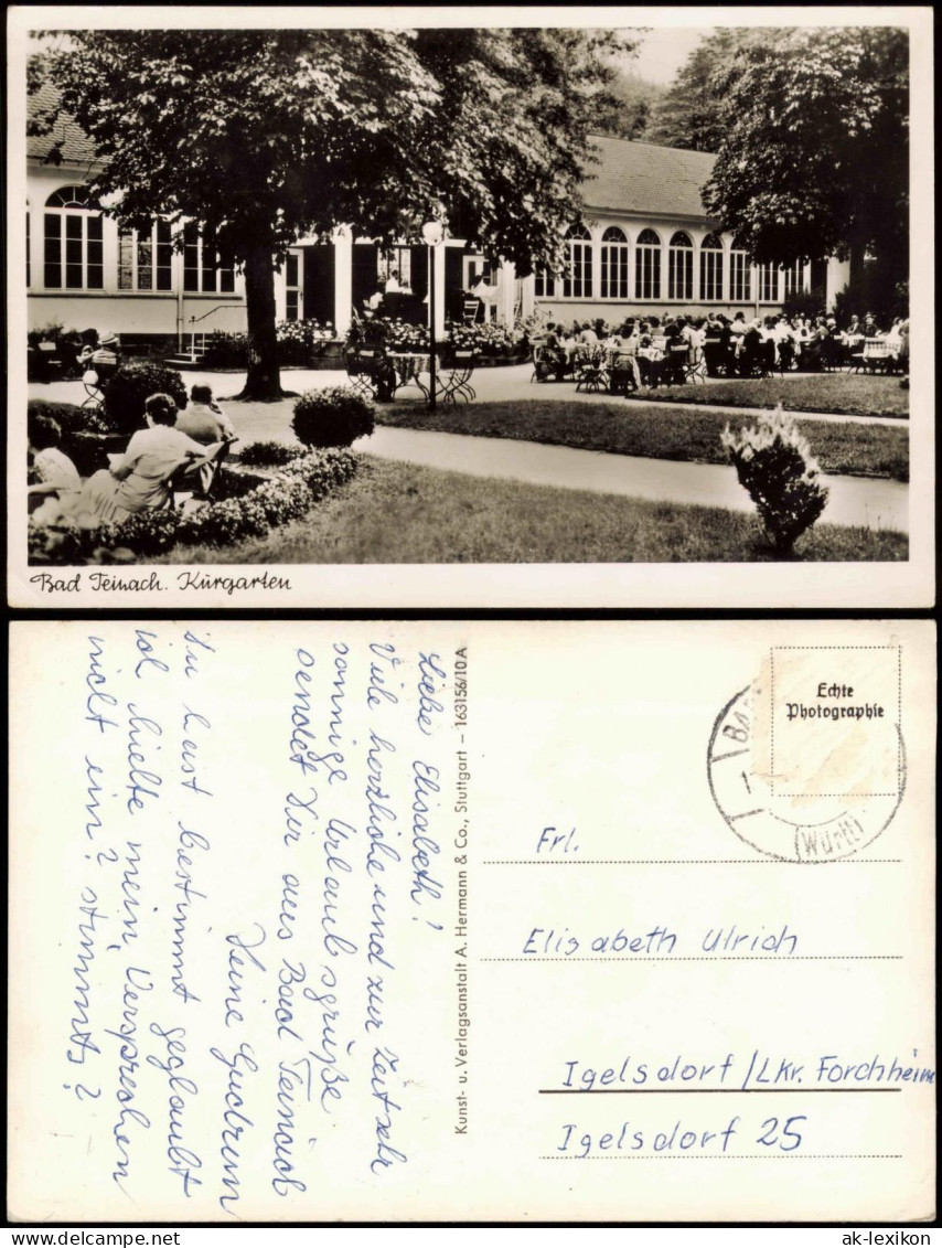 Ansichtskarte Bad Teinach-Zavelstein Partie Im Kurgarten 1950 - Bad Teinach