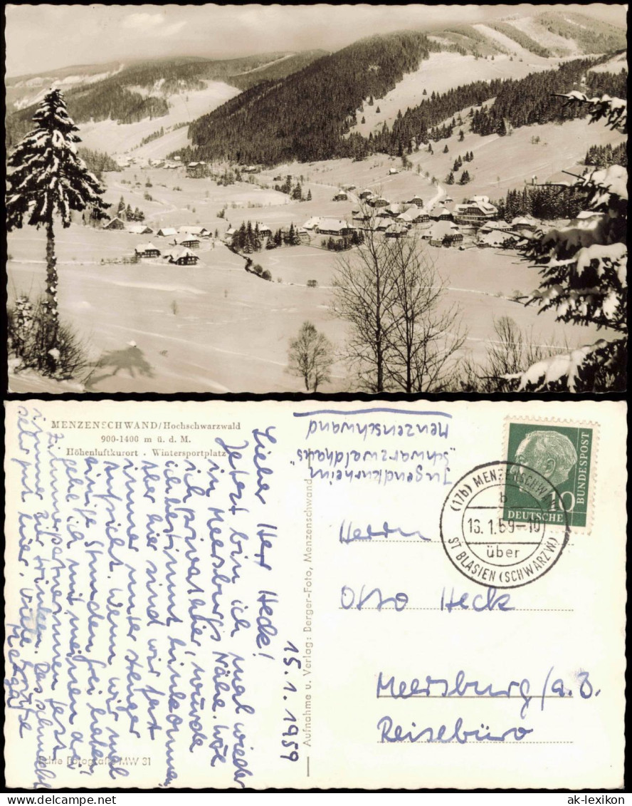 Ansichtskarte Menzenschwand-St. Blasien Panorama-Ansicht 1959 - St. Blasien