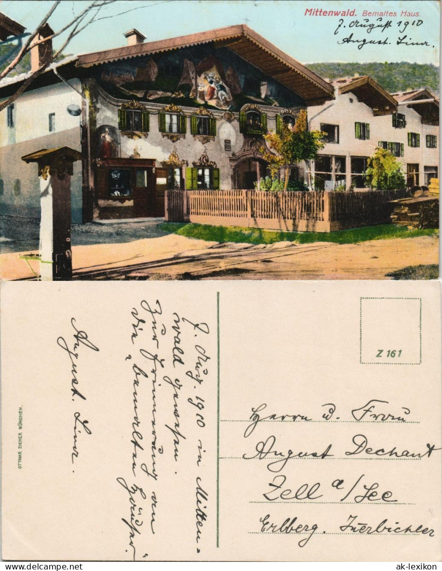 Ansichtskarte Mittenwald Bemaltes Haus 1910 - Mittenwald