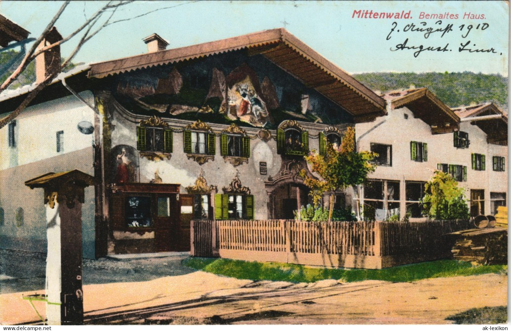 Ansichtskarte Mittenwald Bemaltes Haus 1910 - Mittenwald