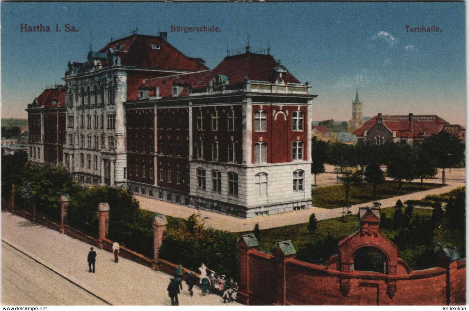 Ansichtskarte Hartha Bürgerschule 1913 - Hartha