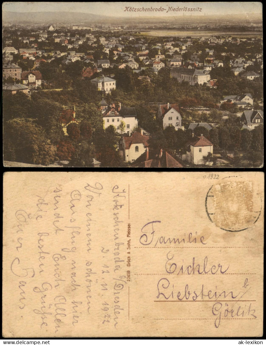 Niederlößnitz-Radebeul Kötzschenbroda-Niederlössnitz Panorama Gesamtansicht 1921 - Radebeul