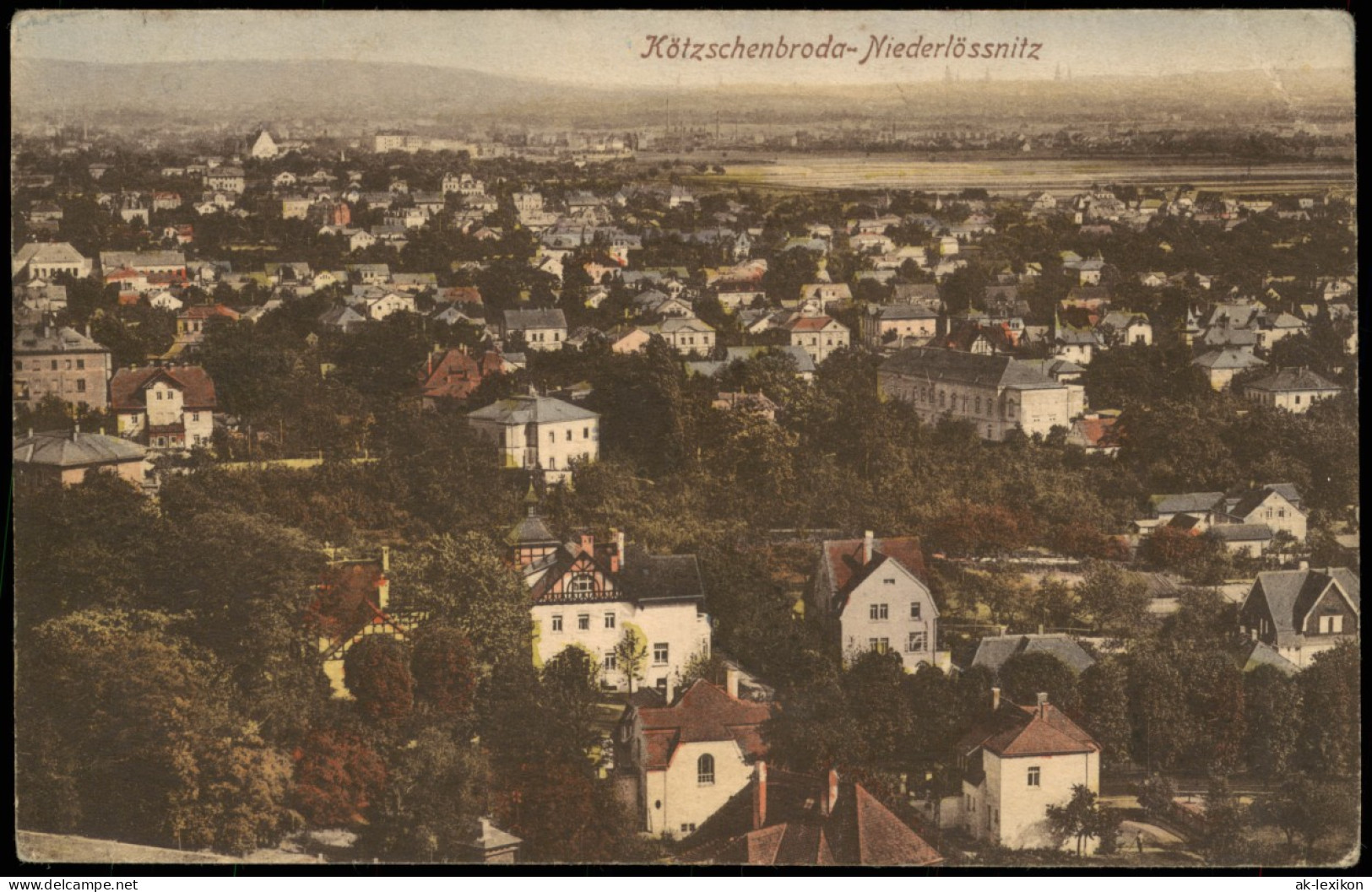 Niederlößnitz-Radebeul Kötzschenbroda-Niederlössnitz Panorama Gesamtansicht 1921 - Radebeul