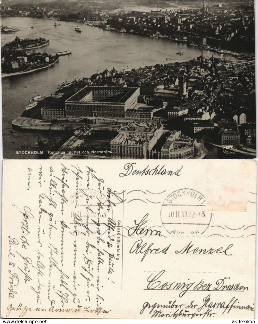 Postcard Stockholm Luftbild 1937 - Schweden