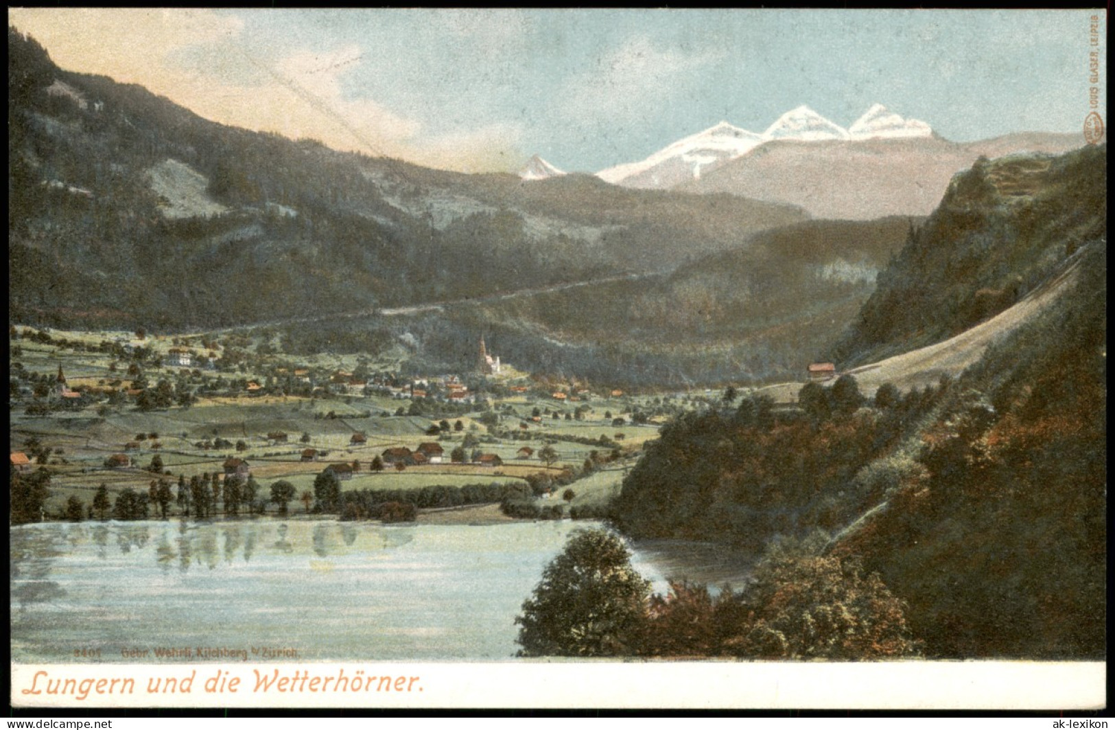 Ansichtskarte Lungern Panorama-Ansicht Mit Blick Wetterhörner 1900 - Autres & Non Classés