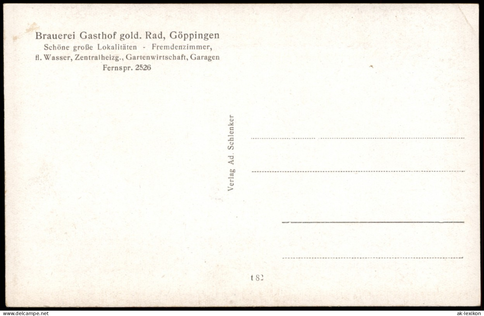 Ansichtskarte Göppingen Brauerei Gasthof Gold. Rad 2 Bild - Saal 1932 - Goeppingen