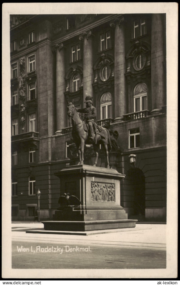 Ansichtskarte Wien Radetzky Denkmal - Fotokarte 1929 - Autres & Non Classés