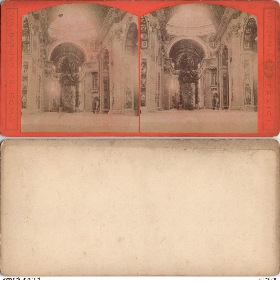Vatikanstadt Rom Petersdom (Basilica Sancti Petri) 1879 3D/Stereoskopie - Vatikanstadt