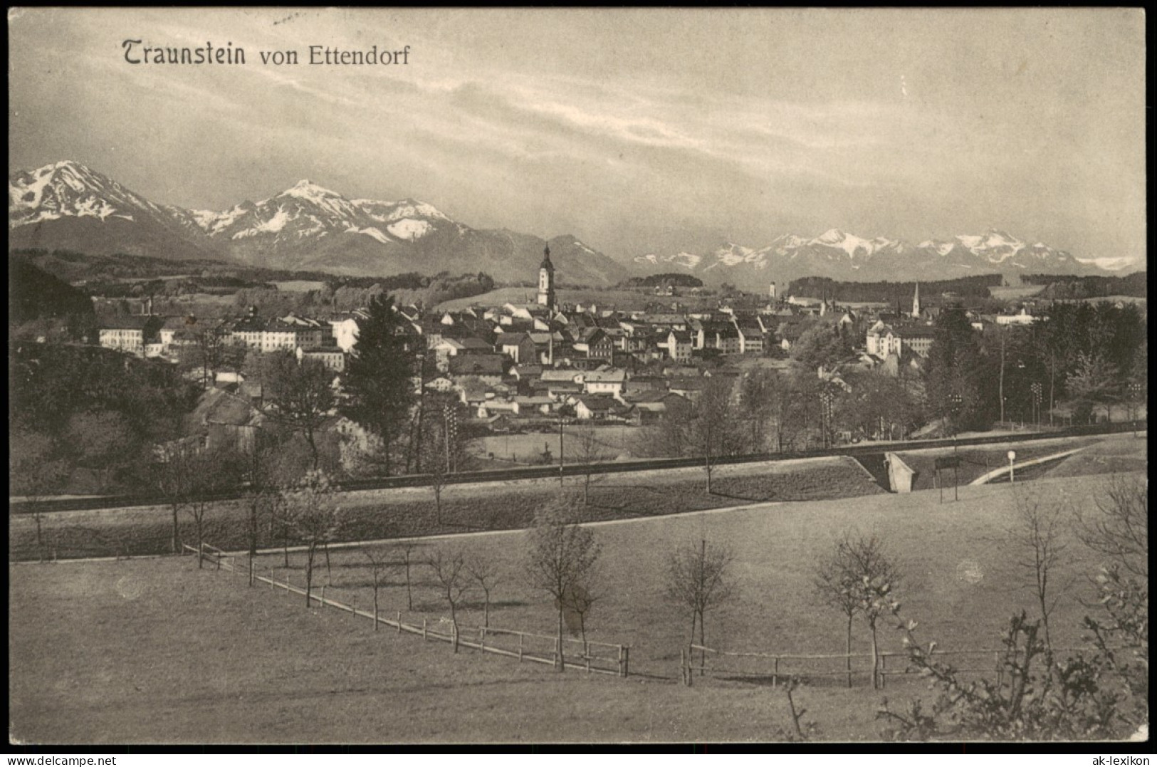 Ansichtskarte Traunstein Panorama-Ansicht Blick Von Ettendorf 1910 - Traunstein