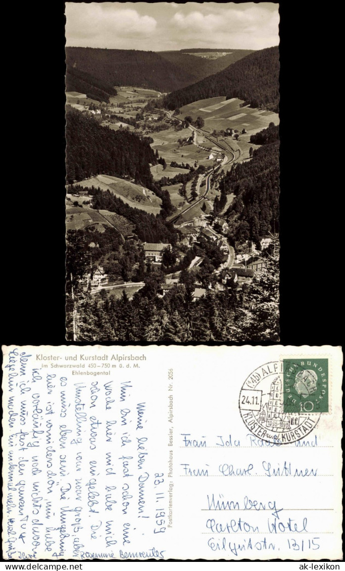 Ansichtskarte Alpirsbach Umland-Ansicht Ehlenbogental Im Schwarzwald 1959 - Alpirsbach