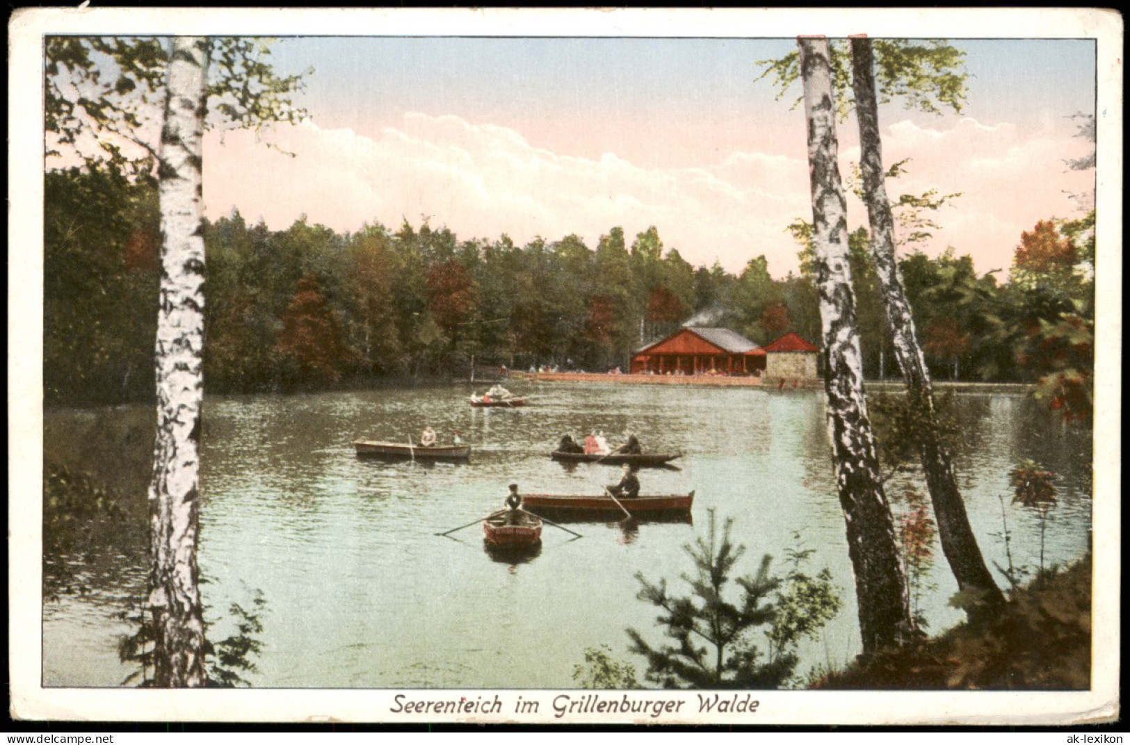 Ansichtskarte Dorfhain-Tharandt Seerenteichbaude, Ruderboote 1928 - Tharandt