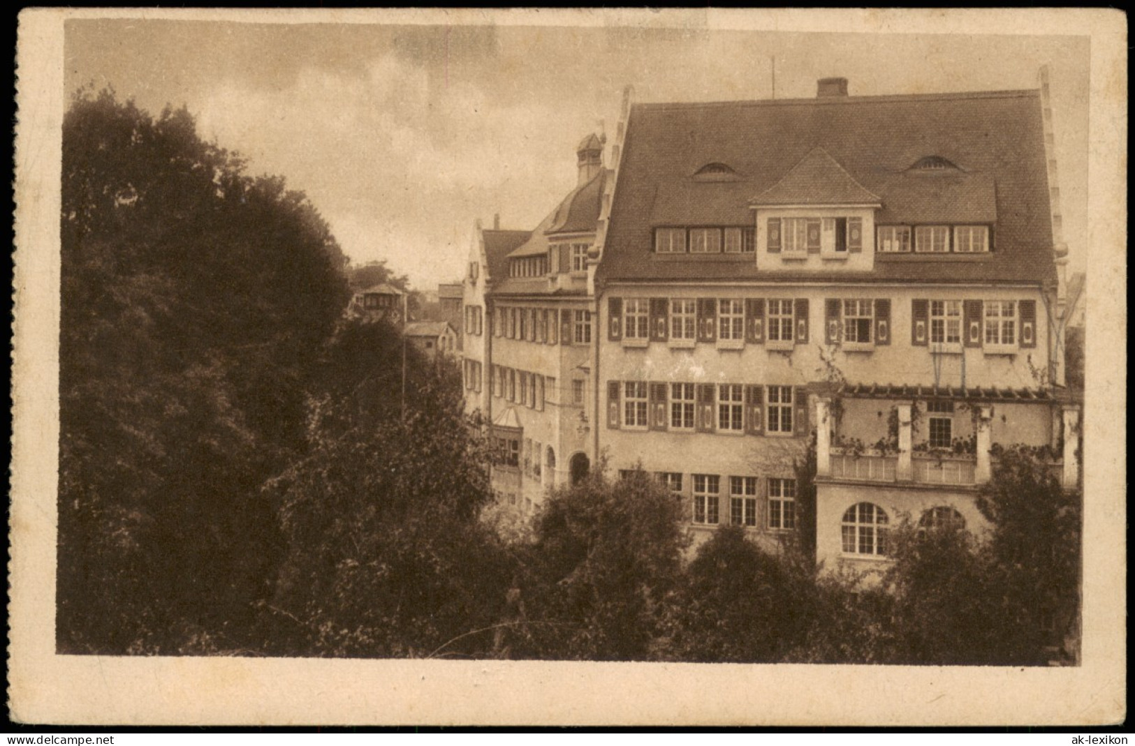 Ansichtskarte Nördlingen Haushaltungsschule, Straßenseite 1924 - Nördlingen