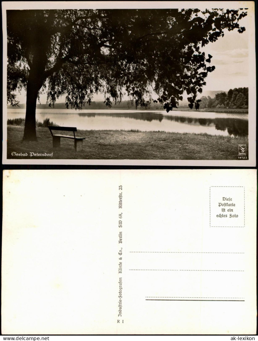 Ansichtskarte Petersdorf-Bad Saarow Bank Am See 1932 - Bad Saarow