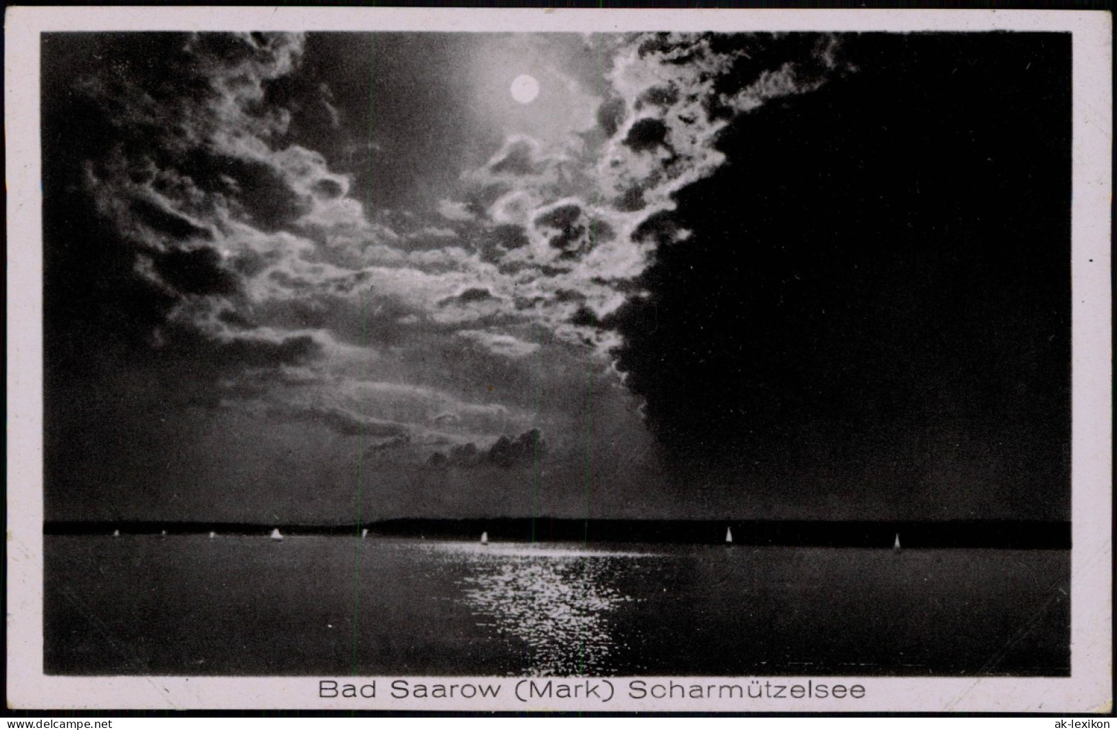 Ansichtskarte Bad Saarow Mondschein Stimmungsbild - Scharmützelsee 1932 - Bad Saarow