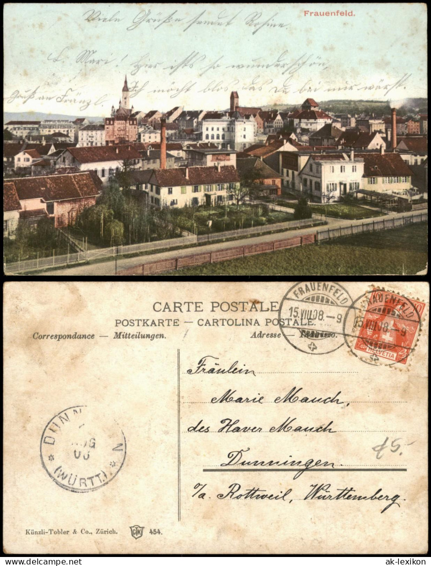 Ansichtskarte Frauenfeld Stadtpartie - Fabriken 1908 - Sonstige & Ohne Zuordnung