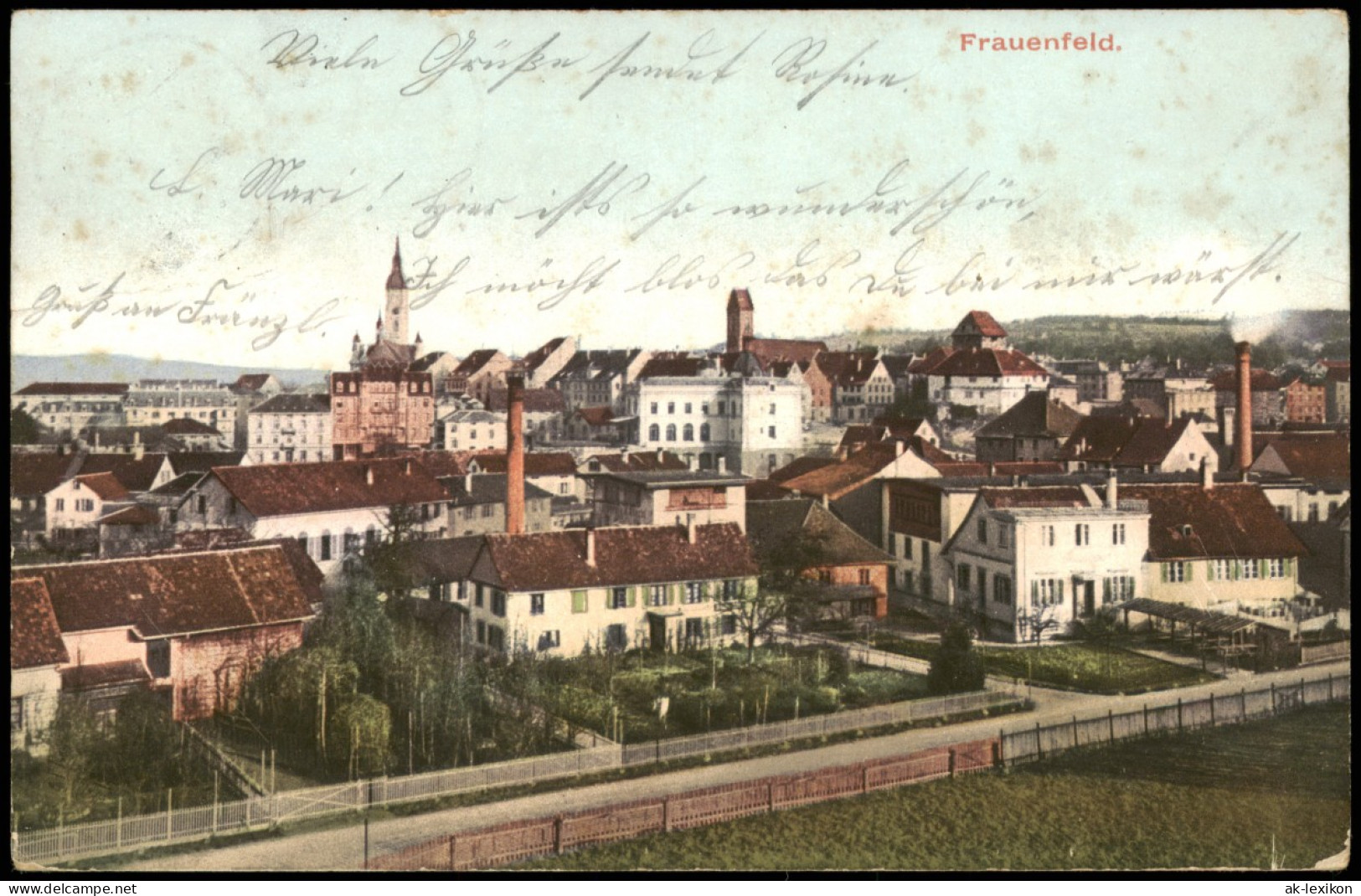 Ansichtskarte Frauenfeld Stadtpartie - Fabriken 1908 - Sonstige & Ohne Zuordnung