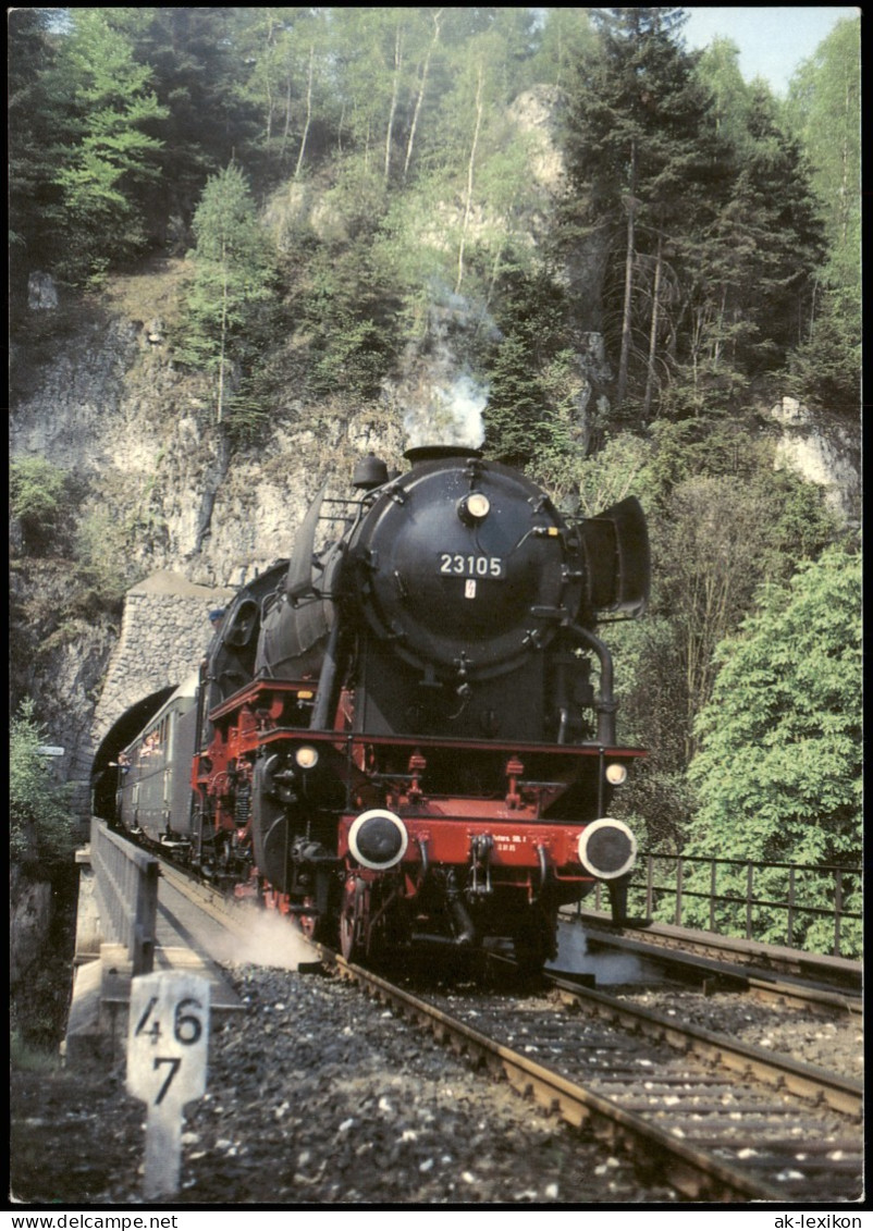 Ansichtskarte  Dampflokomotive Personenzug-Dampflok Typ 23 Bei Lungsdorf 1985 - Treinen