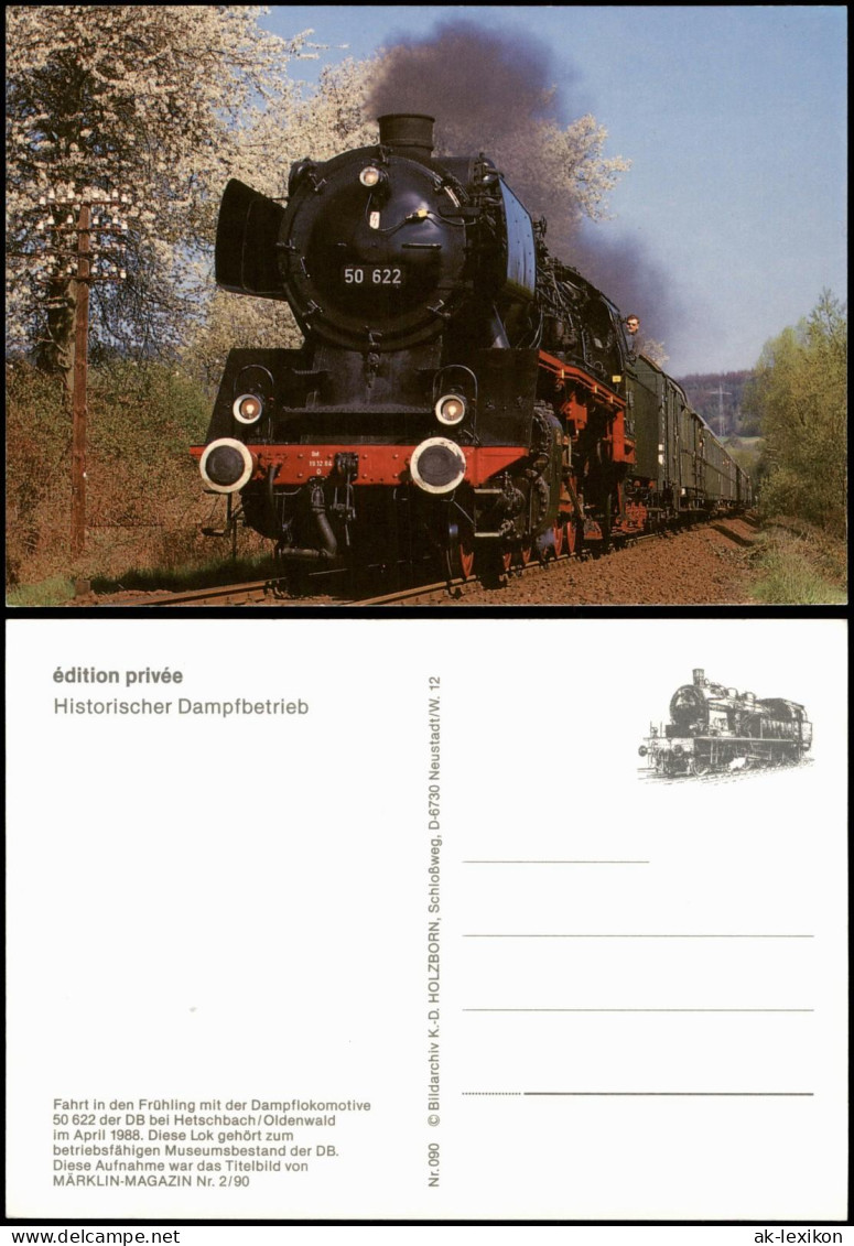 Eisenbahn  Dampflokomotive 50 622 Der DB Bei Hetschbach Im Oldenwald 1988 - Treinen